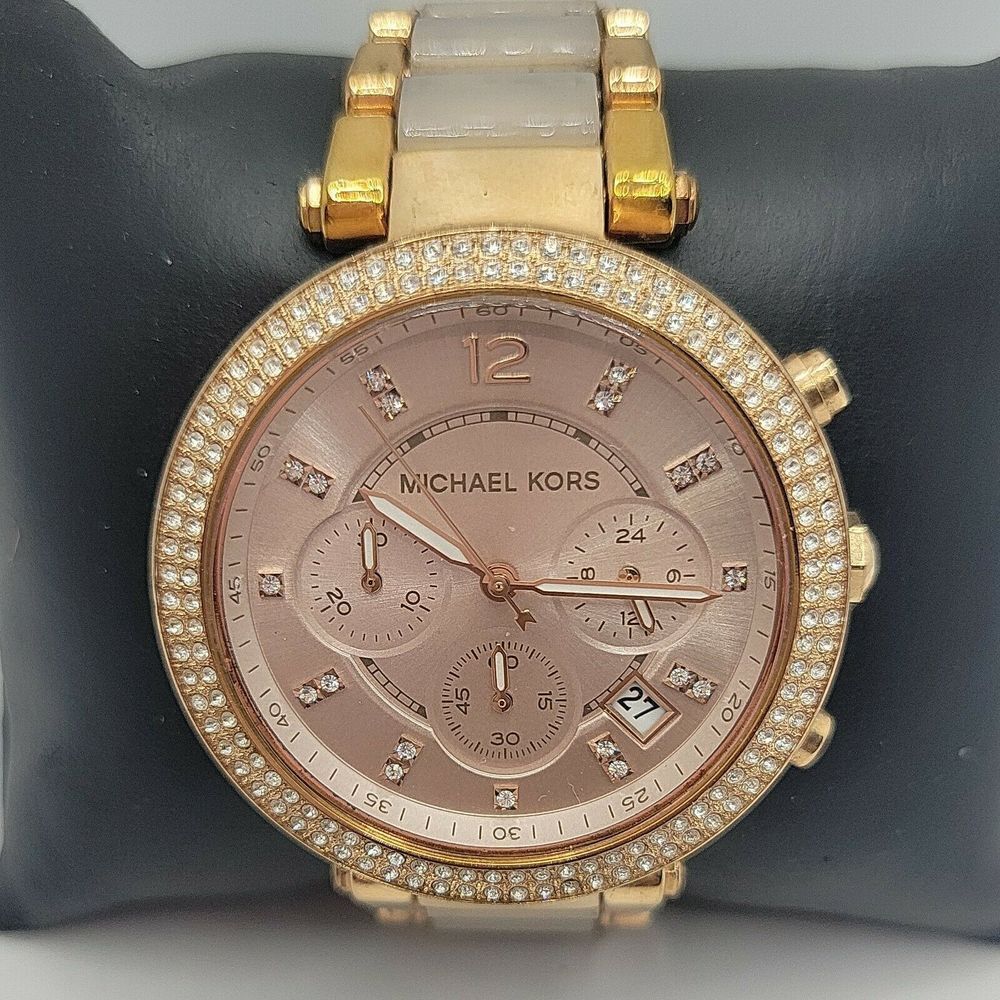 Michael Kors MK5896 Women's Stainless Steel Analog Blush Dial Quartz Watch BC851